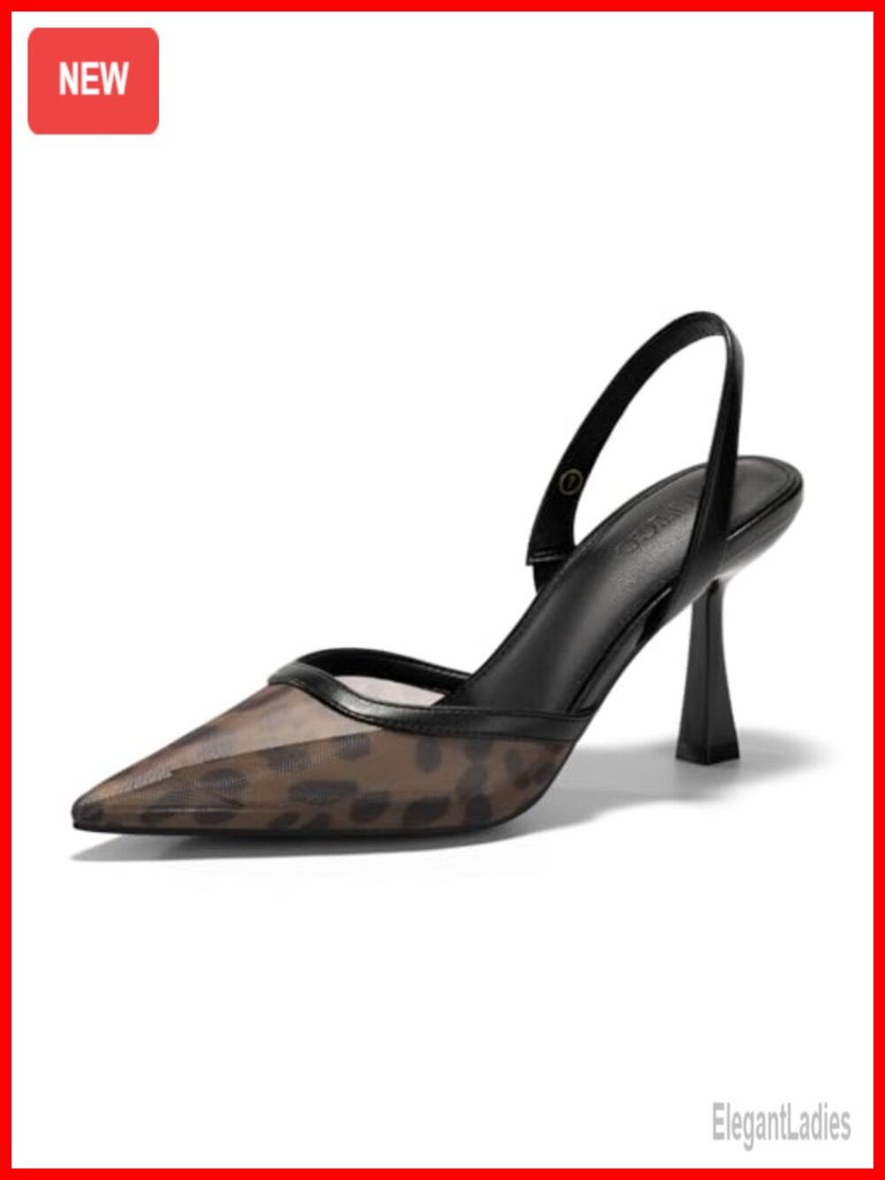 Womens Mesh Slingback Kitten Heels Pointed Toe Stiletto Pumps
